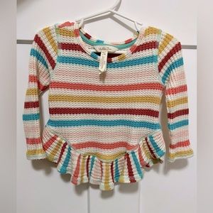 Matilda Jane girls 2 rainbow stripe long sleeve top